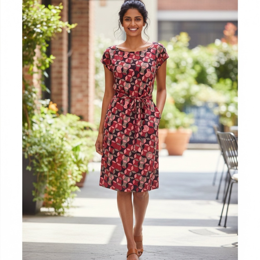 Banana Republic Geometric Multicolor Fitted Dress Women’s Size Medium